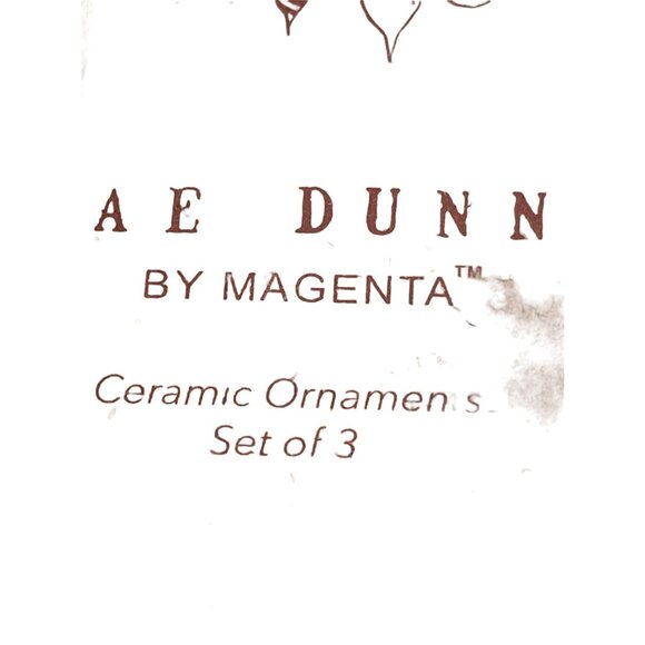 Rae Dunn Christmas Ornaments Set Of 3 With Peace Snow Christmas Pale Blue NWT - Picture 5 of 6